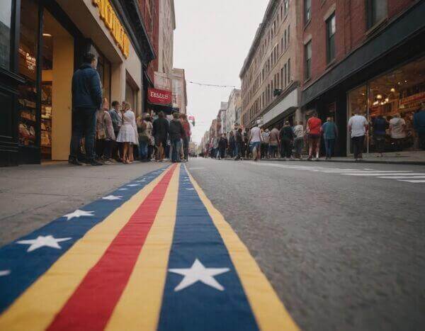 Flag at a Storefront